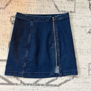 Free People Dark Blue Denim Mini Skirt